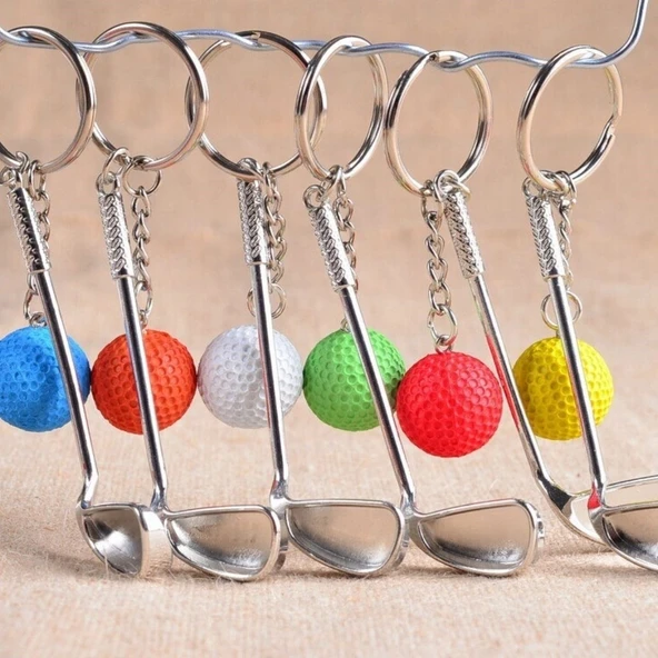 Gerçekçi Golf Tasarımlı Şık Anahtarlık Kolye Çanta Süsü Golf Keychain ürün görseli 1