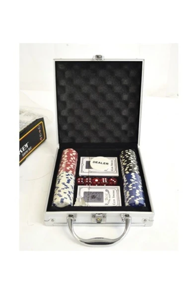 Metal çantalı poker seti 2 kişilik 10 yaş ve üzeri kutu oyunu - Anne & Bebek & Çocuk ürün görseli 1