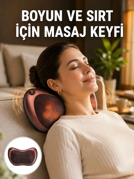 Isıtma Özellikli Derin Yoğurma Masaj Yastığı Priz & Çakmak Girişli Yeni Nesil ürün görseli 1