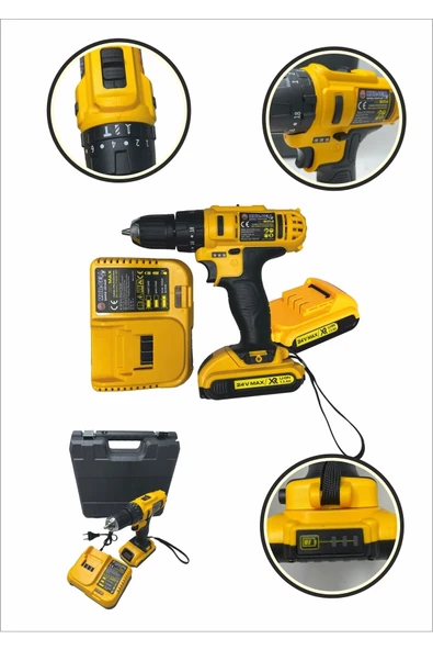 Darbeli matkap 12 watt 12 volt kablosuz anahtarsız mandren 3 akü 2 yıl garantili ürün görseli 1