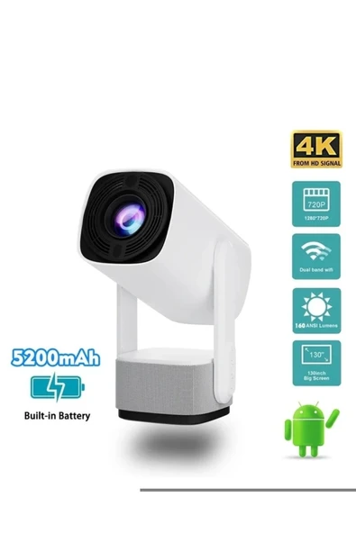 LED 4K çözünürlük, 1920x1080, 1500:1 kontrast, 150 ansilümen, wifi, USB, HDMI projeksiyon cihazı ürün görseli 1