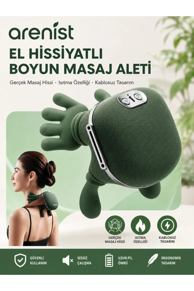 Şarjlı Parmak Hissi Masaj Cihazı Isıtmalı Boyun Sırt Omuz Bacak Kullanımı Rahat Model ürün görseli 1