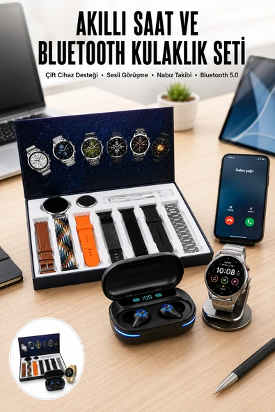 Gamer Oyuncu Seti Bluetooth Kulaklık Ucuz Kaliteli Yeni Nesil Akıllı Saat ürün görseli 1