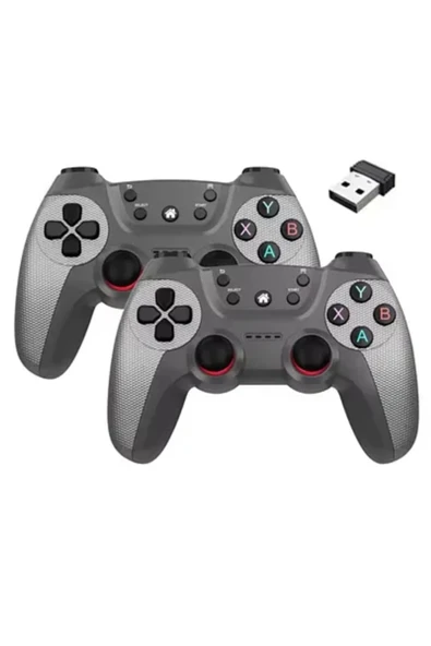 Gri bluetooth bağlantılı kablosuz gamepad 2 adet PC uyumlu garantisiz - Elektronik ürün görseli 1