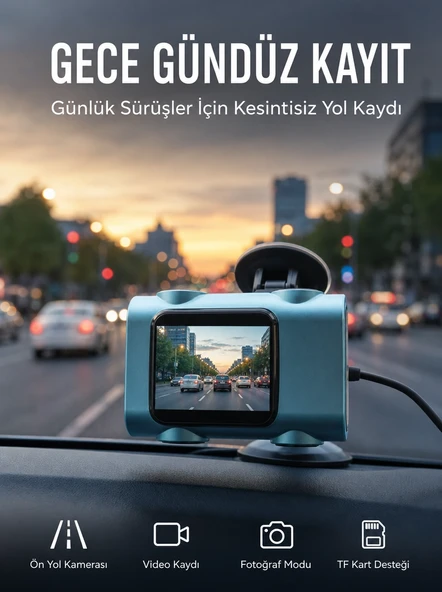 Araç Güvenlik Kamerası Öne Bakan Yol Kayıt Cihazı Yeni Nesil ürün görseli 1