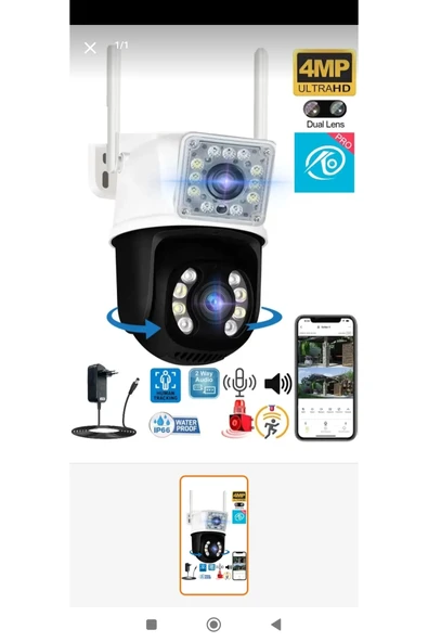 Çift lens gece renkli 3+3MP güvenlik erası adaptörlü 2 yıl garantili - Elektronik ürün görseli 1