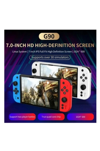 Oyun konsolu 7 inç HD ekran 2000 mAh batarya 10000+ oyun çok renkli bluetooth yok ürün görseli 1