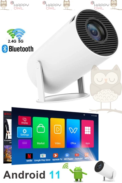 LED FULL HD projeksiyon cihazı 1280x720 çözünürlük 1200 ansilümen beyaz USB HDMI ürün görseli 1
