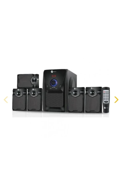 5+1 bluetoothlu kumandalı multimedia ses sistemi hoparlör siyah çoklu bağlantı 2 yıl garantili ürün görseli 1