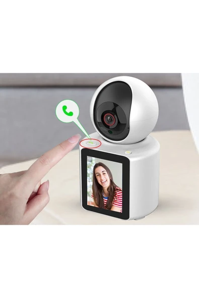 Bebek odası kamerası LCD ekranlı 1080P IP beyaz 2 yıl garantili gece görüşlü - Var Canlı İzleme ürün görseli 1