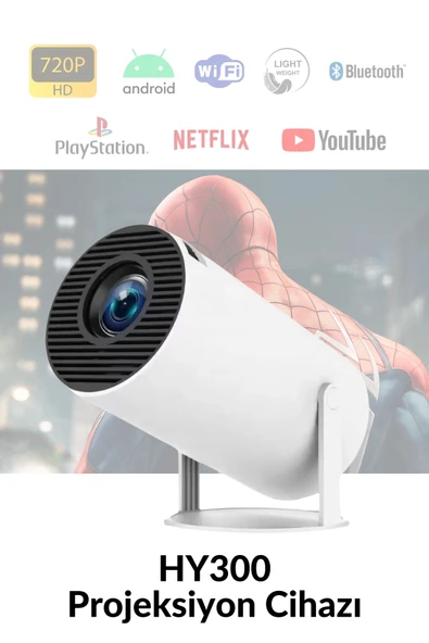 LED görüntü teknolojili 4K çözünürlüklü beyaz projeksiyon cihazı, 1080P, HDR, kablosuz, HDMI ürün görseli 1