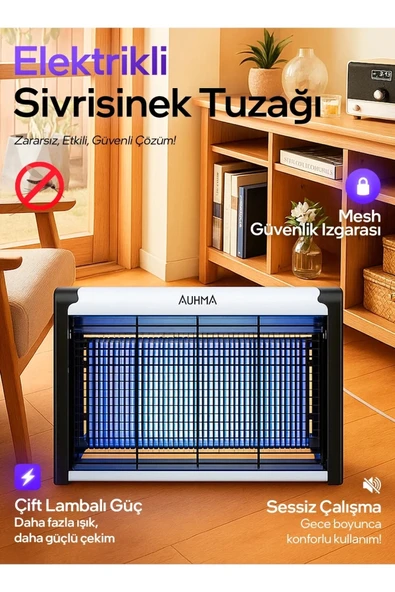 Çift ampullü elektrikli sineklik makinesi sivrisinek kovucu ve yakalama cihazı - Süpermarket ürün görseli 1