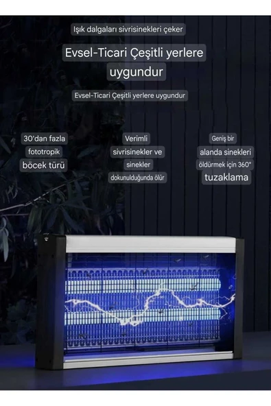 Makine formunda mavi ışıklı sinek ve böcek öldürücü kovucu, tehlikeli değil, 2x4 watt ürün görseli 1
