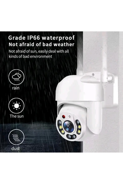 Wi-fi ptz iç ve dış mekan 360 derece çift antenli 1080p 3 mp speed dome ip kamera ürün görseli 1