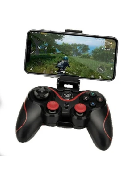 Bluetooth bağlantılı siyah gamepad, PC uyumlu, telefon standı dahil, 1 yıl garantili ürün görseli 1