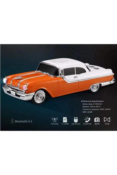 Bluetooth hoparlör turuncu renk, çoklu bağlantı, 5 saat dinleme, 2 yıl garantili ürün görseli 1
