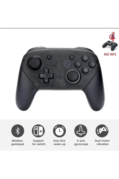 Nintendo Switch uyumlu siyah bluetooth joystick kablosuz gamepad oyun kolu - Elektronik ürün görseli 1