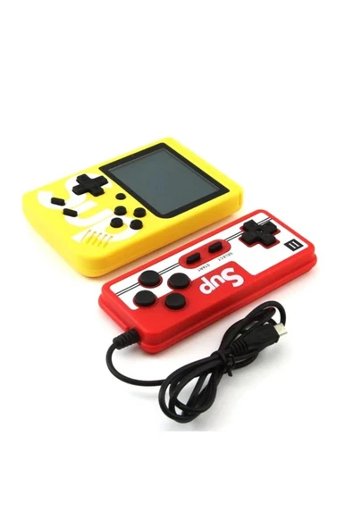 Çift kollu mini atari oyun konsolu sarı renk bluetooth özelliği yok - Elektronik ürün görseli 1