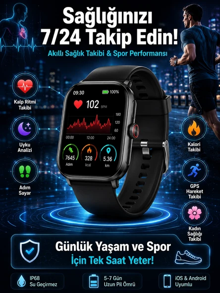 Akıllı Saat Wireless Şarj Yüksek Çözünürlüklü Müzik Dinleme Sesli Cevaplama Yeni Nesil ürün görseli 1