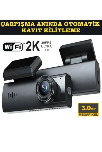 Araç içi kamera 1080P çözünürlük wifi gece görüş çarpışma algılama park monitörü ürün görseli 1