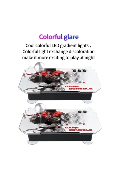 Çift kişilik kollu joystickli retro oyun konsolu oyunlu çok renkli bluetoothsuz - Elektronik ürün görseli 1