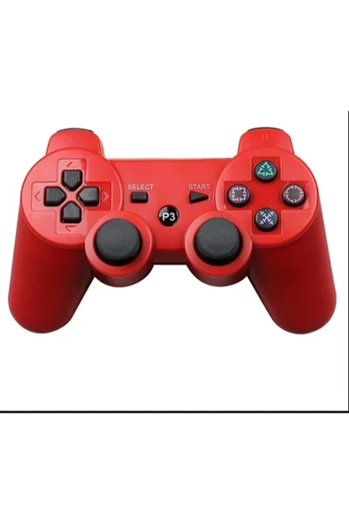 Kablosuz joystick kırmızı renk hızlı şarj özellikli Playstation 3 uyumlu 1 yıl garantili ürün görseli 1