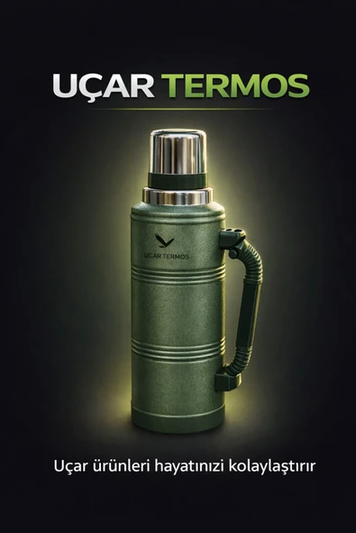 Paslanmaz çelik yeşil termos 48 saat yalıtım süresi kutulu - Spor & Outdoor - Ekipman & Aksesuar ürün görseli 1