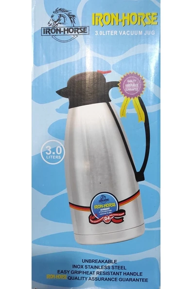 Çelik termos 3 litre yeşil renk 12 saat yalıtım süresi sürahi tipi çay su termosu ürün görseli 1