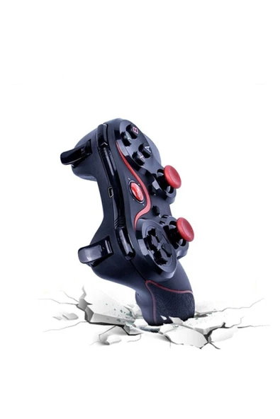 Gamepad Bluetooth bağlantılı siyah kablosuz joystick PC uyumlu telefon tutuculu - Elektronik ürün görseli 1