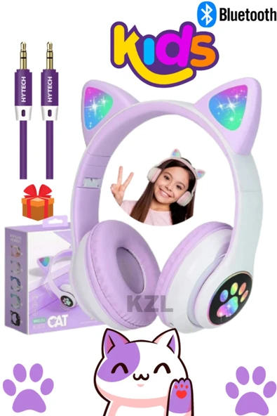 Kulak üstü Bluetooth kulaklık mor renk ANC mikrofon FM radyo SD kart aux girişli ürün görseli 1