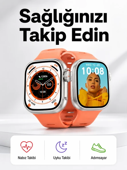 Akıllı Saat Nabız Ölçebilen Yeni Nesil GPS ve Adımsayar Özelliği (Kopya) ürün görseli 1
