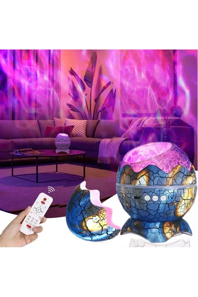 Plastik gövdeli mavi gece lambası, elektrikli, bluetooth hoparlörlü, 10 x 15 cm - 10 x 15 Boyut/Ebat ürün görseli 1