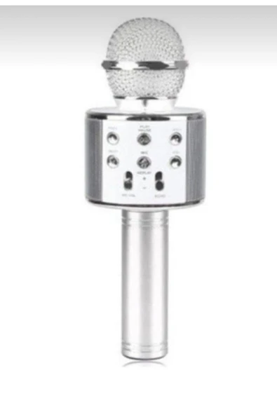 Bluetooth bağlantılı metalik karaoke mikrofon 2 yıl garantili - Elektronik - Müzik Sistemleri ürün görseli 1