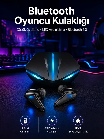 Kablosuz Bluetooth Bağlantılı Kulaklık ve Dokunmatik Ekran Akıllı Saat Arama Cevaplama ürün görseli 1