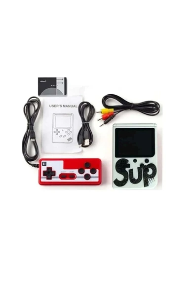 Çift kollu mini atari oyun konsolu beyaz renk bluetooth özellikli oyun cihazı - Elektronik ürün görseli 1