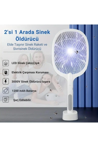 Şarjlı 300V 5 katmanlı UV ışıklı elektrikli sivrisinek ve sinek öldürücü makine - Süpermarket ürün görseli 1