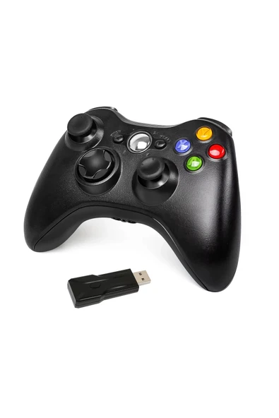 Siyah kablosuz joystick PC uyumlu titreşimli oyun kolu Bluetooth bağlantılı - Elektronik ürün görseli 1