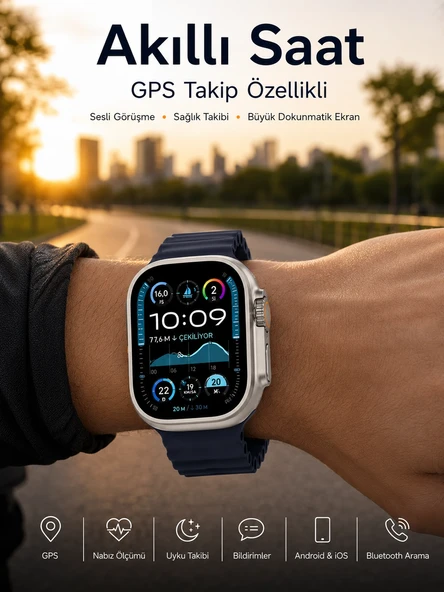 Akıllı Saat Nabız Ölçer Uyku Takibi Adımsayar Alarm ve Hatırlatıcı Çağrı Cevaplama Yeni Nesil ürün görseli 1