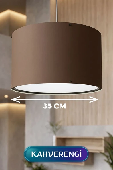 Kahverengi Kumaş Başlıklı Sarkıt Avize 35 CM ürün görseli 1
