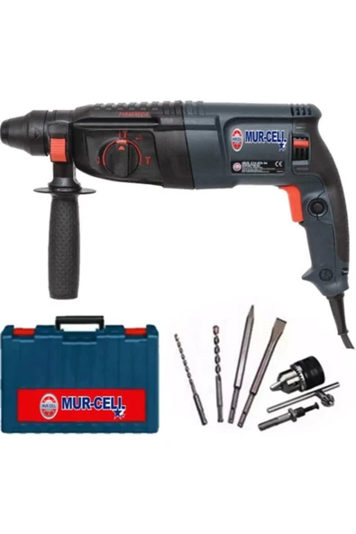 Darbeli kablolu matkap 700-1000 Watt anahtarsız mandren yan sap taşıma çantalı - 6 Volt Akü Volt ürün görseli 1