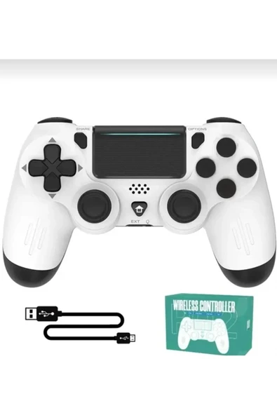 Beyaz Bluetooth bağlantılı Playstation 4 uyumlu kablosuz joystick oyun kolu - Var Hızlı Şarj ürün görseli 1