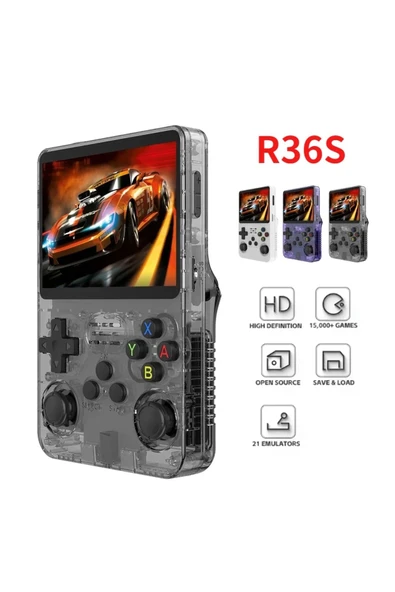 Taşınabilir mini oyun konsolu 3,5 inç IPS ekran oyunlu gri Bluetooth yok - Elektronik ürün görseli 1