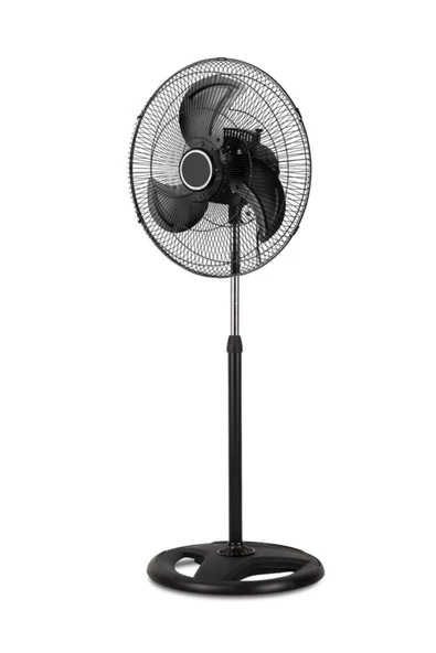 Ayaklı sanayi tipi 18 inç metal pervaneli vantilatör siyah 80 watt 2 yıl garantili ürün görseli 1