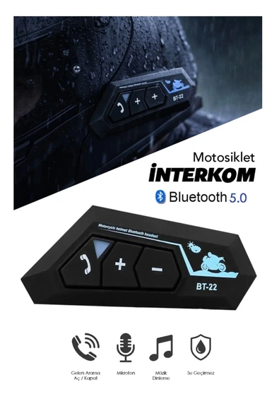 Bluetooth mikrofonlu kablosuz kask interkom kulaklık RGB led ışıklı 2 yıl garantili ürün görseli 1