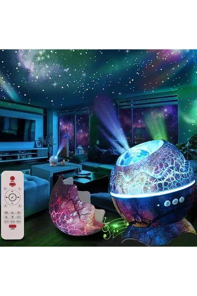 Plastik pembe elektrikli masa ve gece lambası bluetooth hoparlörlü gökyüzü projektörlü ürün görseli 1