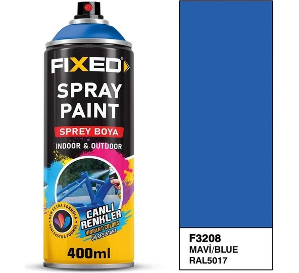 SGS FİXED F3208 Sprey Boya Akrilik - Mavi (RAL5017) 320 gr 400 ml ürün görseli 1