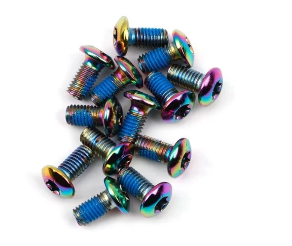 PRO Bisiklet Scooter Fren Disk Vidası Rotor Civatası 6 Vida MTB Rotor Vidası 12li Paket Rainbow ürün görseli 1