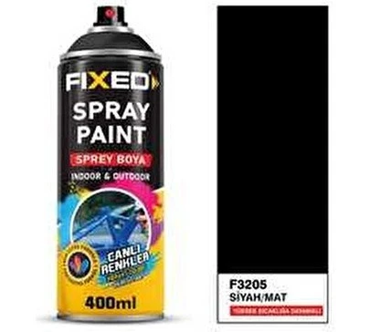 SGS FİXED F3205 Sprey Boya Akrilik Siyah/mat Yüksek Isıya Dayanıklı 400 ml ürün görseli 1