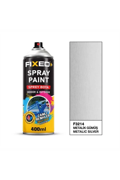 SGS FİXED F3214 AKRİLİK SPREY BOYA METALİK GÜMÜŞ EFEKT 400 ML SILVER ürün görseli 1
