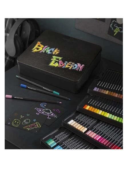 Faber Castell Black Edition Kuru Boya Kalemi 100Lü Metal Kutulu ürün görseli 1